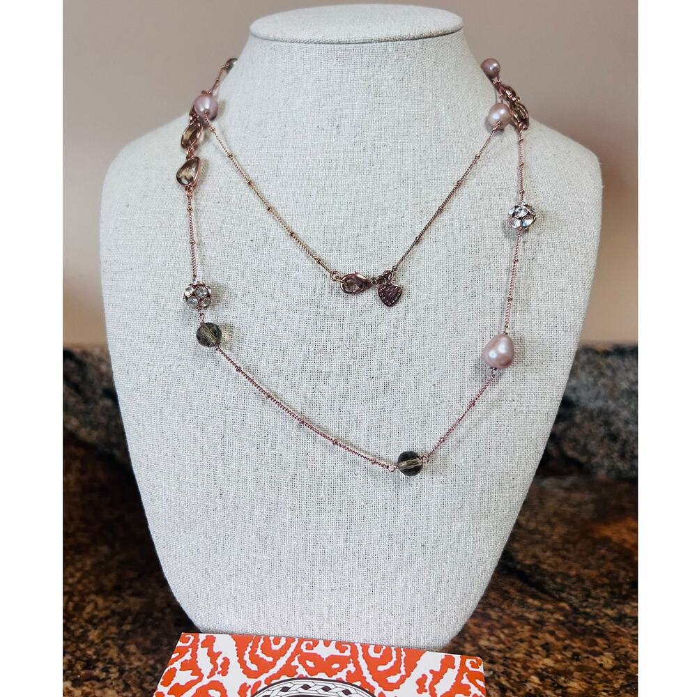 Stella and Dot Anabelle Necklace Faux Pearl Goldtone